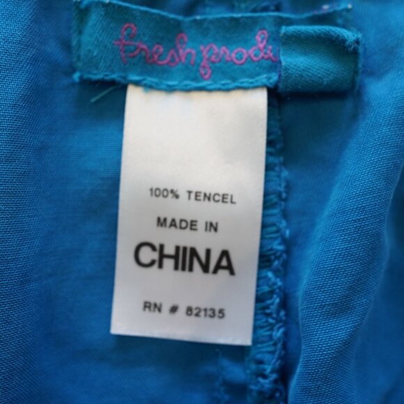 Fresh Produce Clare Seaport Blue Wide Leg Pants Large 100% Tencel - Picture 9 of 9